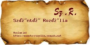 Szántó Rozália névjegykártya